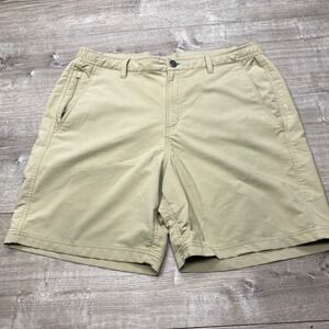 Free Fly Hybrid Shorts Mens L Tan Bamboo Charcoal Stretch Outdoor Fishing